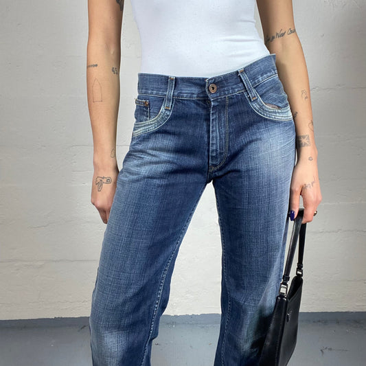 Vintage 2000's Archive Black Denim Straight Leg Pants (S)