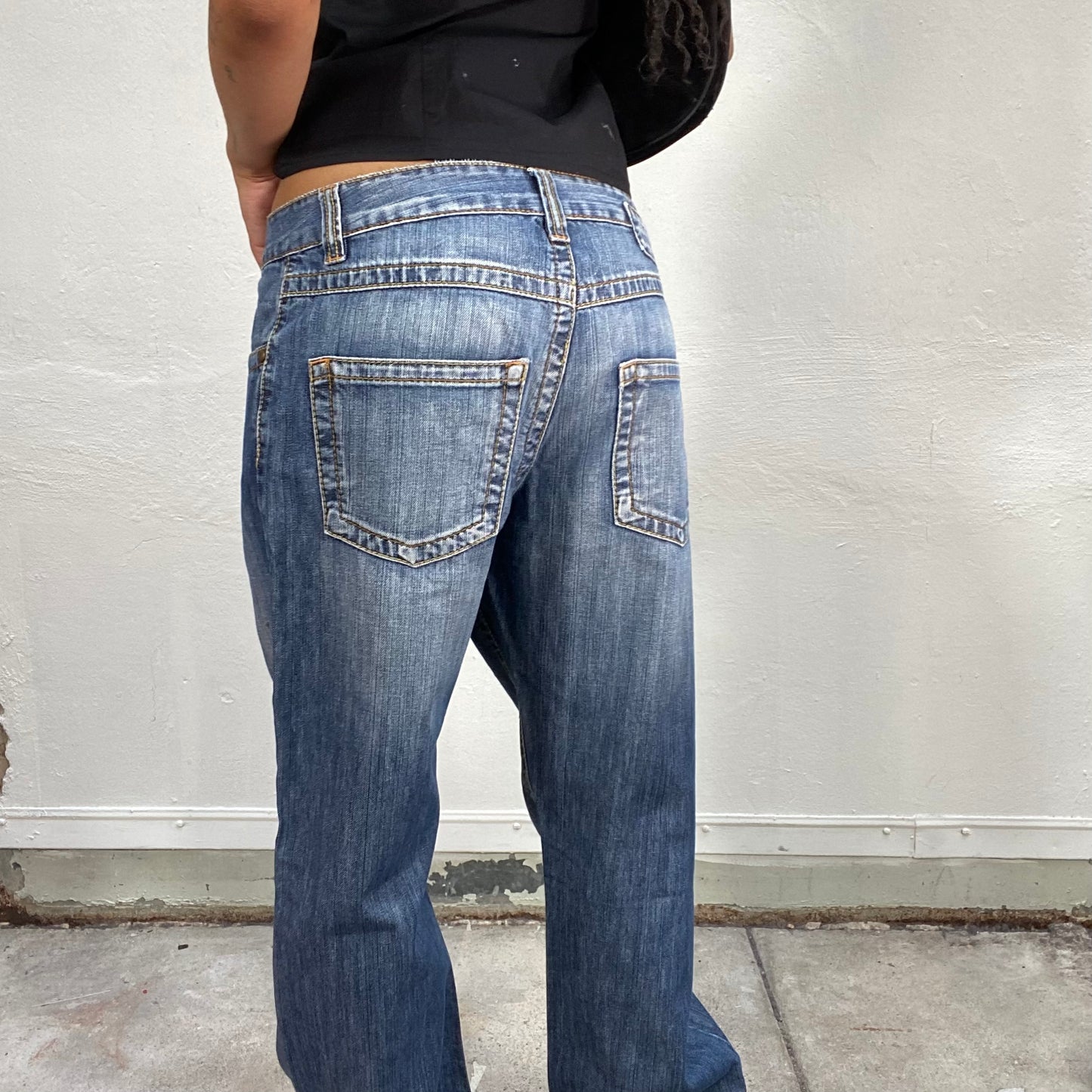 Vintage 2000's Downtown Girl Dark Denim Straight Cut Pants (M)