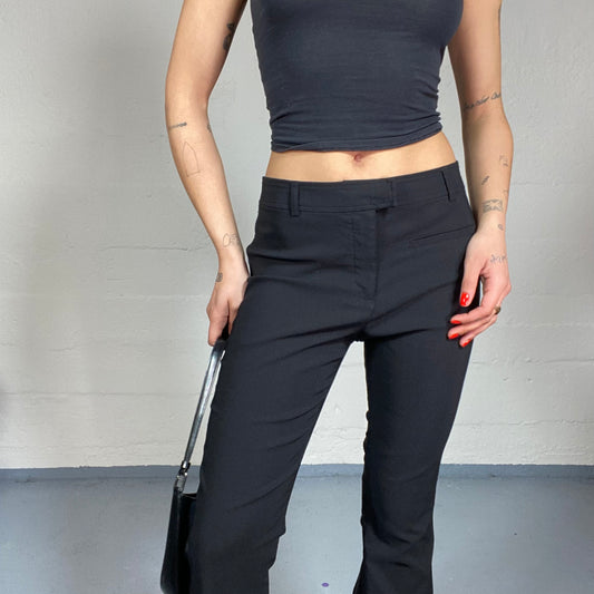 Vintage 90's Bella Hadid Black Office Pants with Flared Cut (S/M)