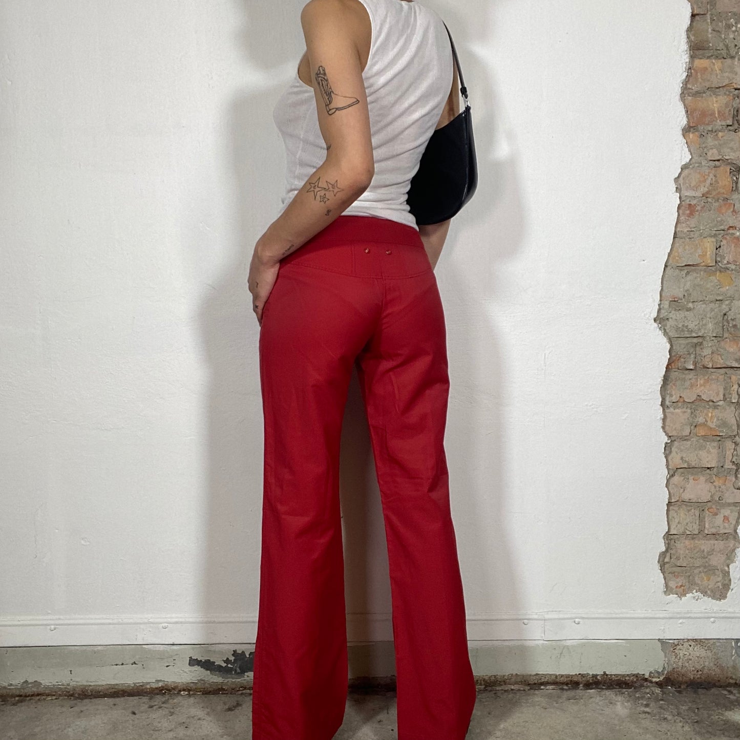 Vintage 90's Rachel Green Red Straight Leg Pants with Zipper Pockets (S)