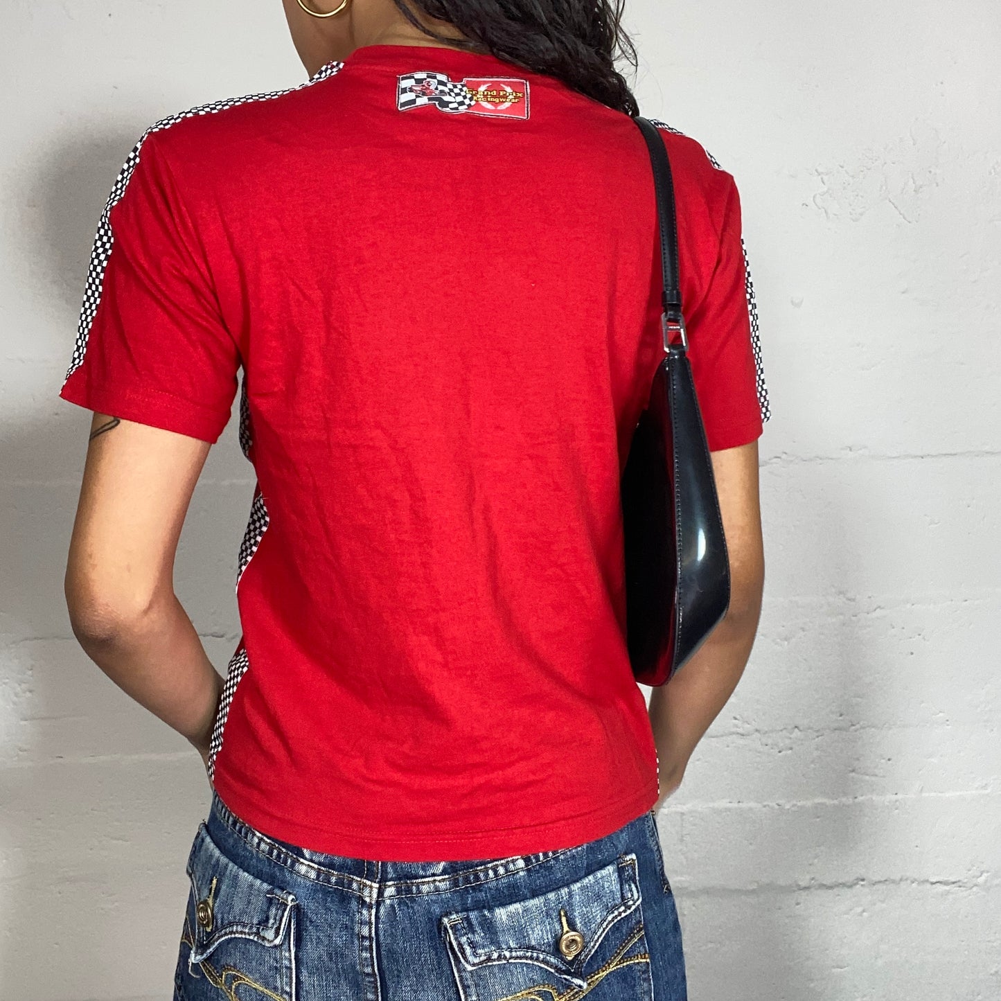 Vintage 2000's Sporty Girl Red Top with "Monaco Grand Prix" and Race Car Print (S)