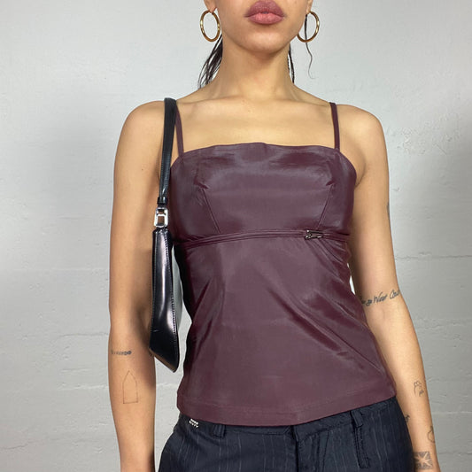 Vintage 90's Vampy Burgundy Belted Corset Top (S)