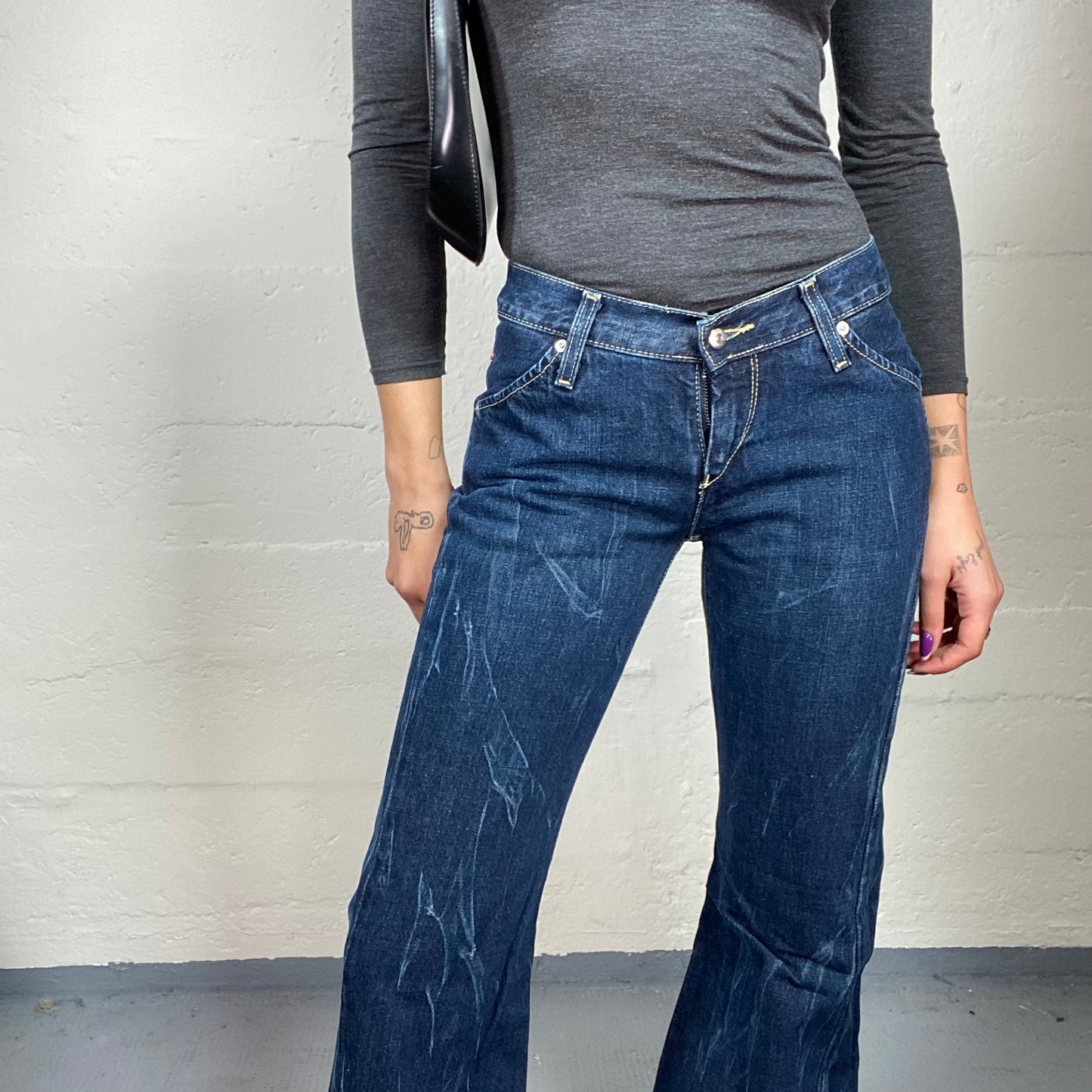 Vintage 2000's Levi's Downtown Girl Bleached Denim Jeans (S)