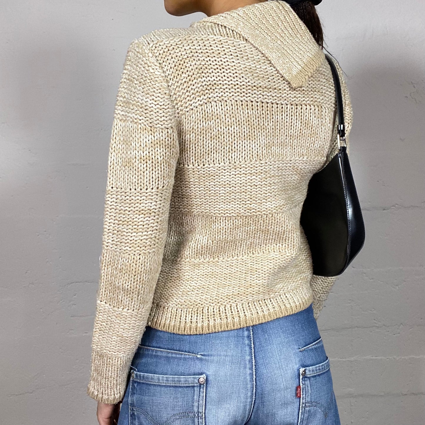 Vintage 90's Fairy Brown Asymmetric Turtleneck Sweater (S/M)