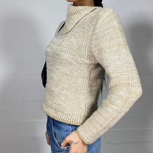Vintage 90's Fairy Brown Asymmetric Turtleneck Sweater (S/M)