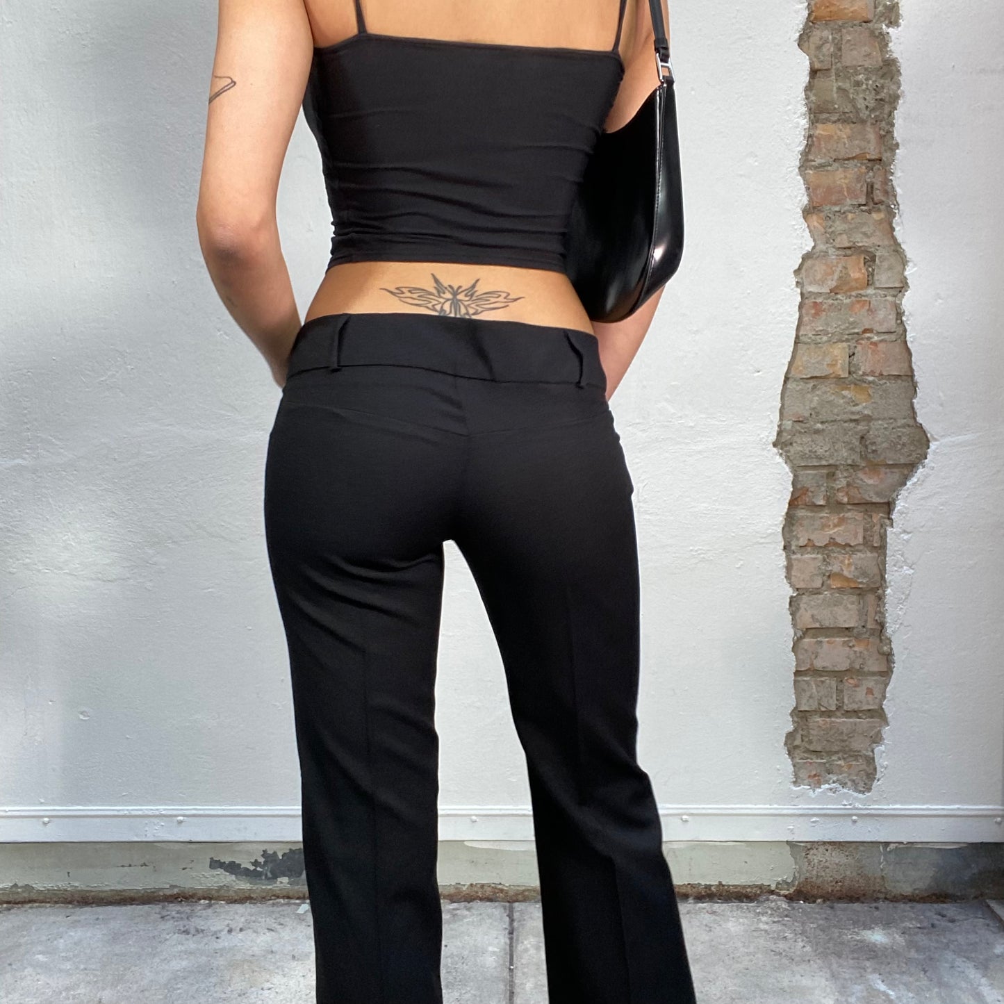 Vintage 90's Office Black Suit Straight Leg Pants (S/M)