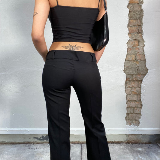 Vintage 90's Office Black Suit Straight Leg Pants (S/M)