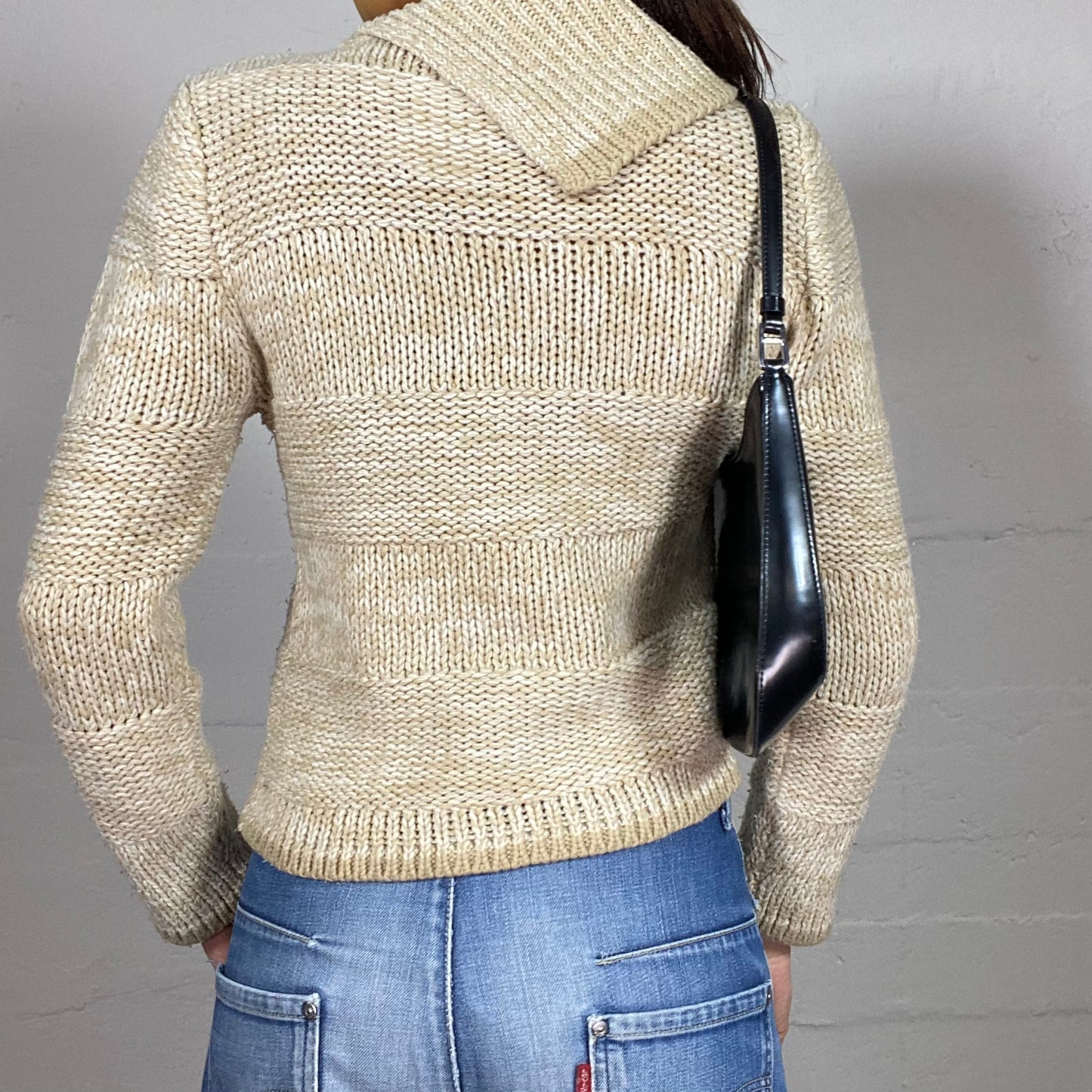 Vintage 90's Fairy Brown Asymmetric Turtleneck Sweater (S/M)