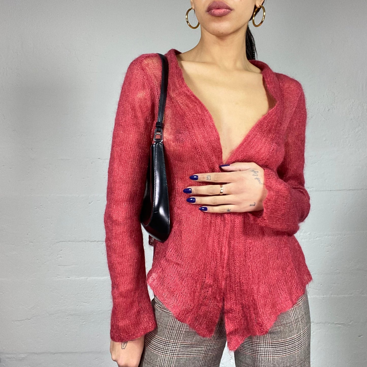 Vintage 90's Phoebe Buffay Red Knitted Cardigan (S/M)