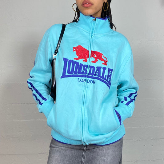 Vintage 2000's Lonsdale Sporty Blue Zip Up Oversized Jacket (L)