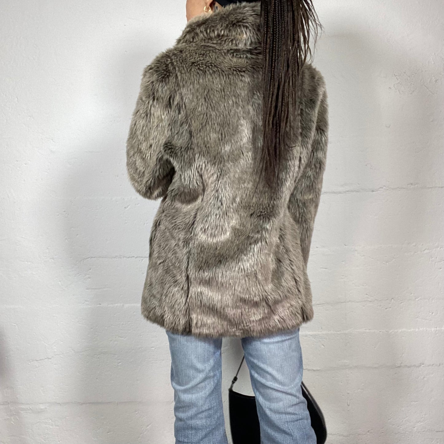 Vintage 2000's Indie Brown Fluffy Short Jacket (M)