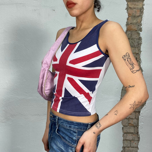 Vintage 2000's Downtown Girl UK Flag Tank Top (S)