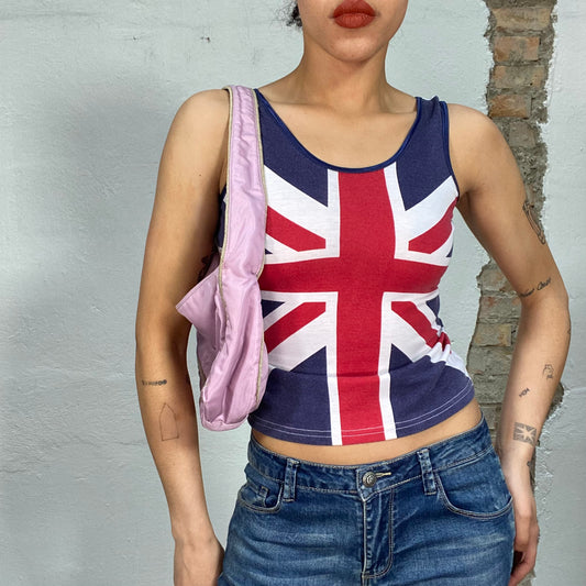 Vintage 2000's Downtown Girl UK Flag Tank Top (S)