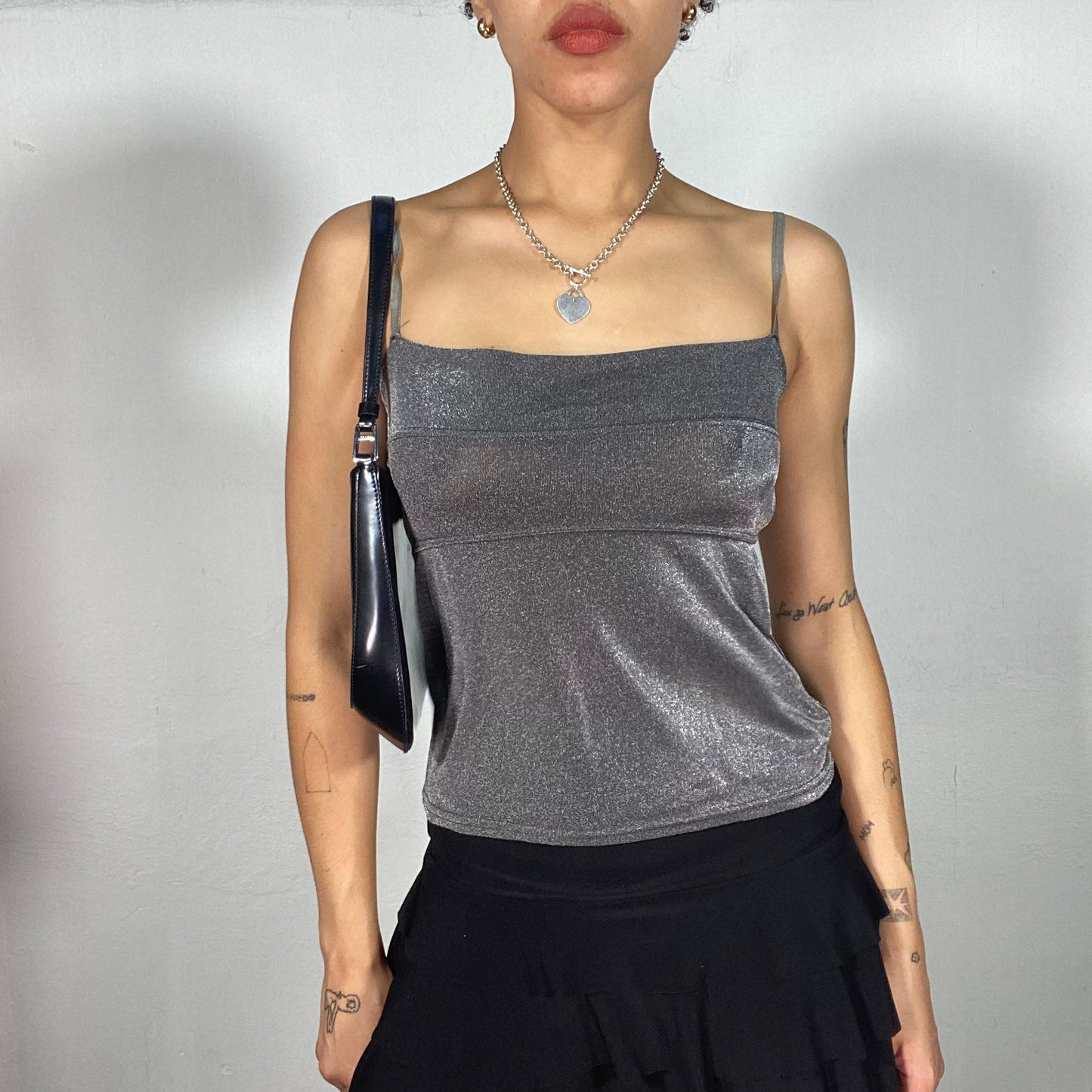 Vintage 2000's Night Out Silver Glittery Top (S)