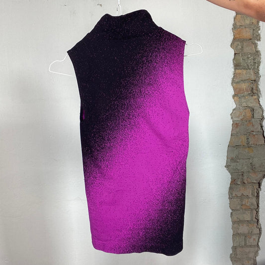 Vintage 2000's Funky Black and Purple Turtle Neck Tank Top (S)