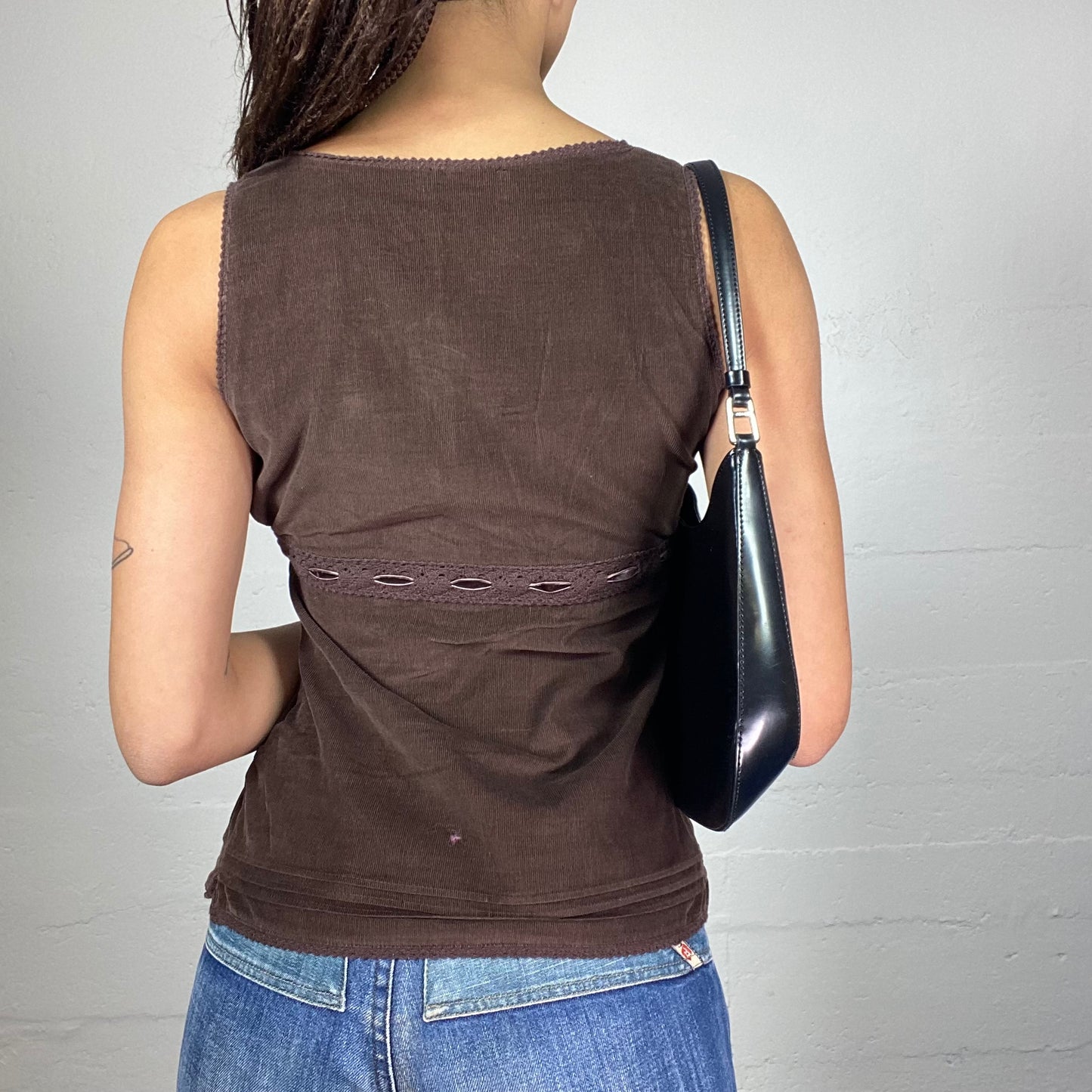 Vintage 2000's Fairy Brown Wrapped Corduroy Top (S)
