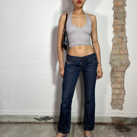 Vintage 90's Diesel Dark Wash Jeans with Zipper Pocket Details (S)