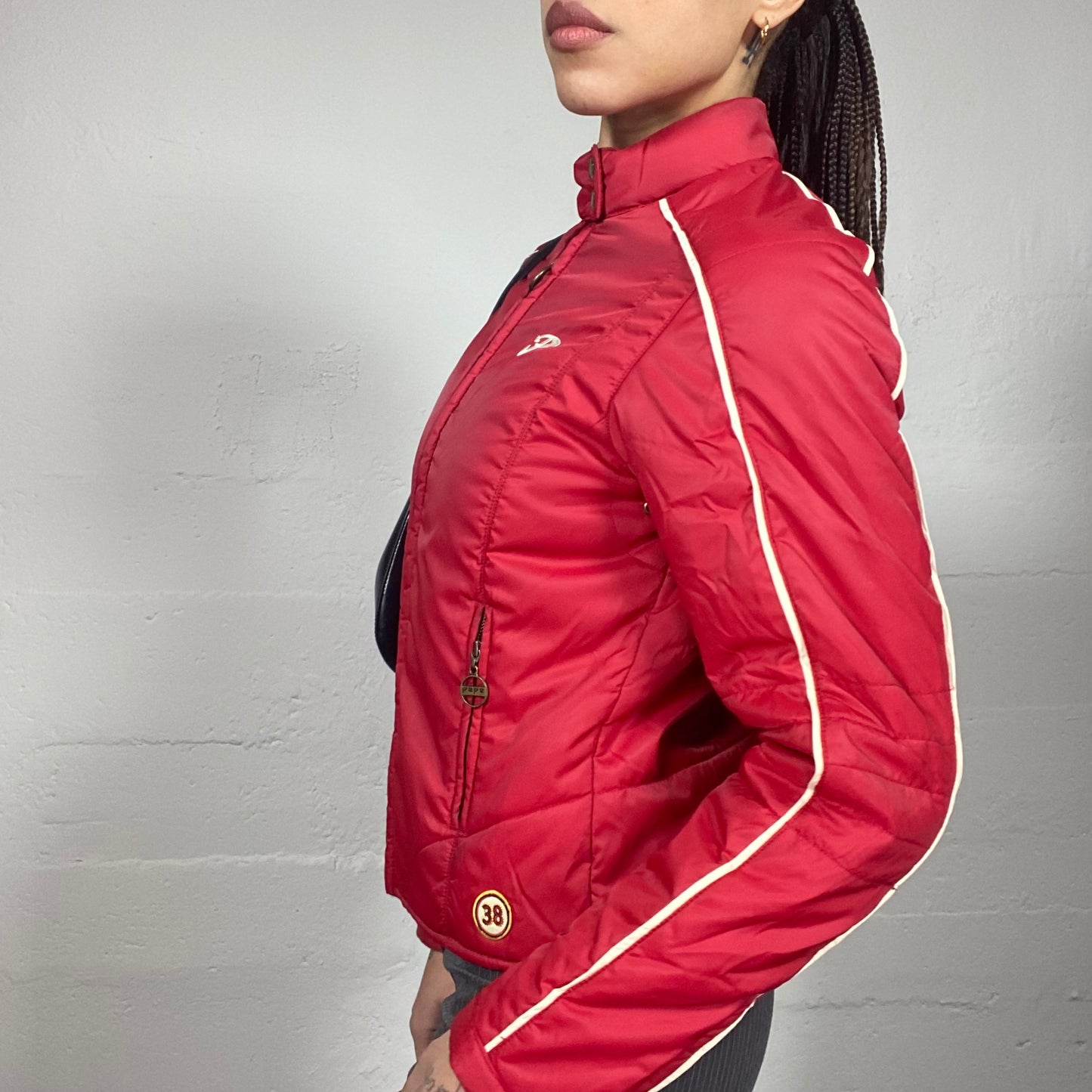 Vintage 2000's Pepe Jeans Sporty Red Short Racers Jacket (S)