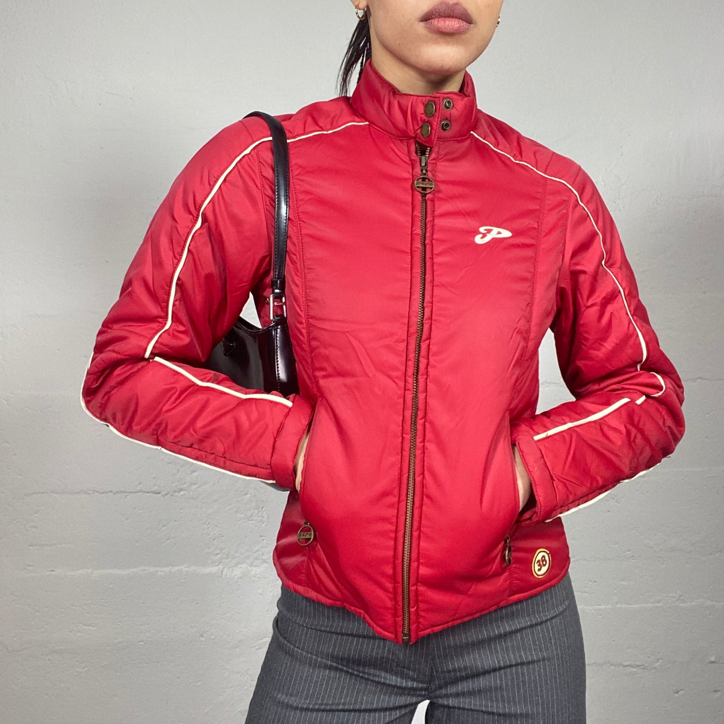 Vintage 2000's Pepe Jeans Sporty Red Short Racers Jacket (S)