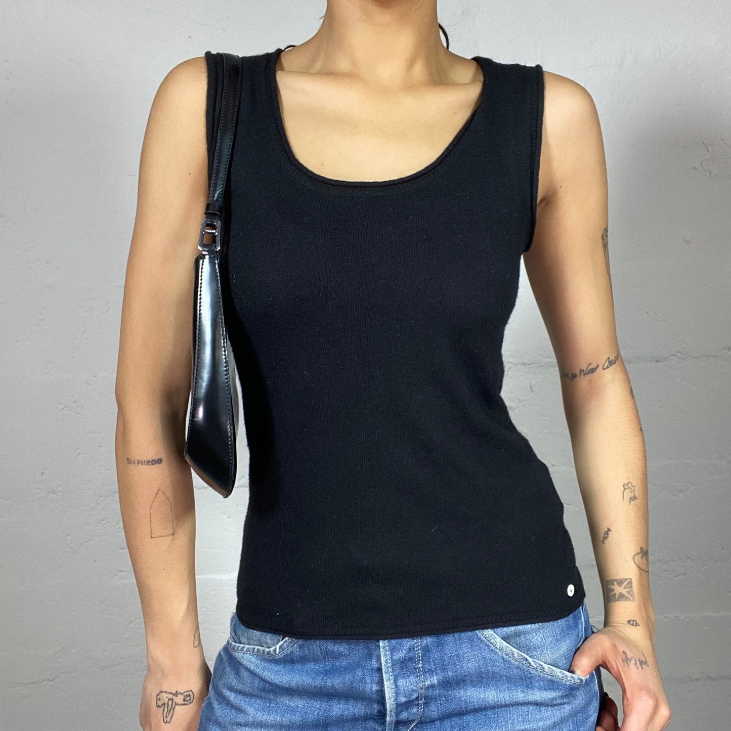 Vintage 2000's Downtown Girl Black Top with "616" Back Print (S)