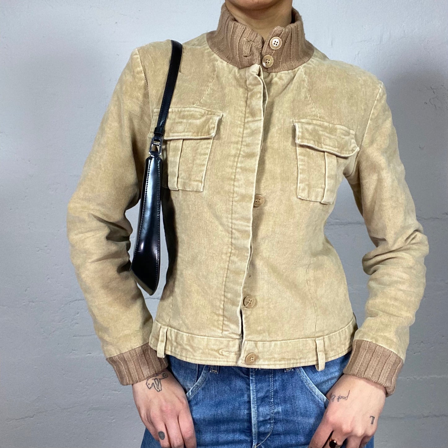 Vintage 90's Indie Brown Corduroy Button Up Jacket (S)