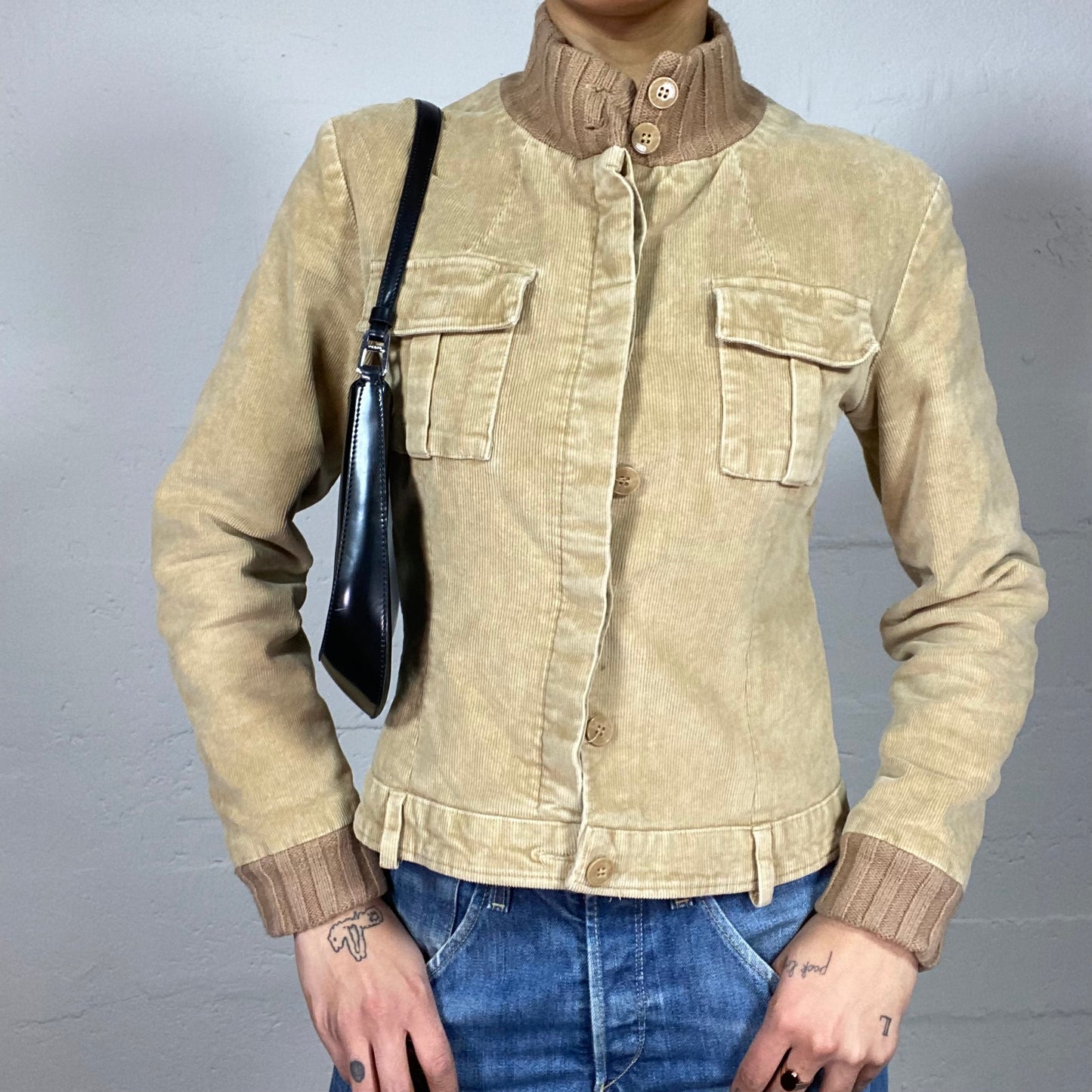 Vintage 90's Indie Brown Corduroy Button Up Jacket (S)