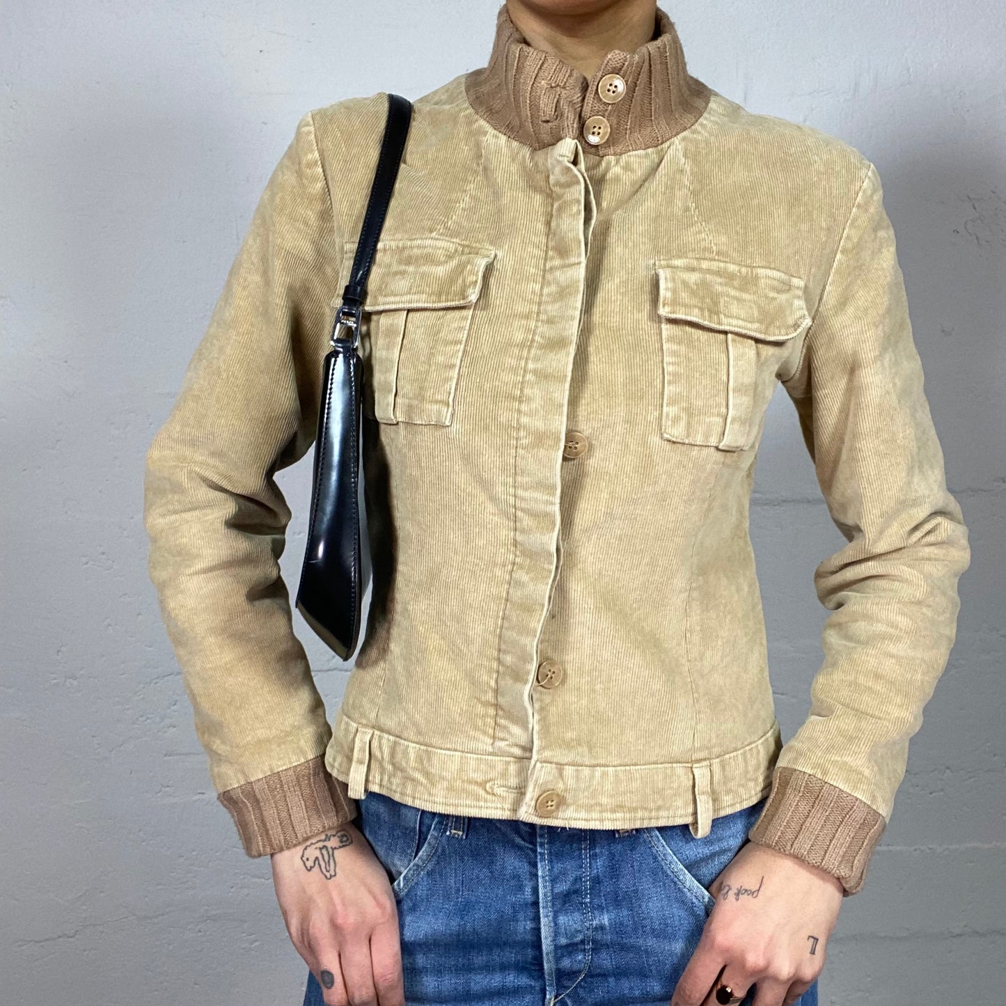 Vintage 90's Indie Brown Corduroy Button Up Jacket (S)