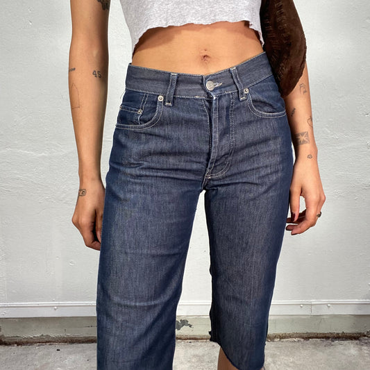 Vintage 90's Downtown Girl Dark Denim Jorts with Straight Fit (S)