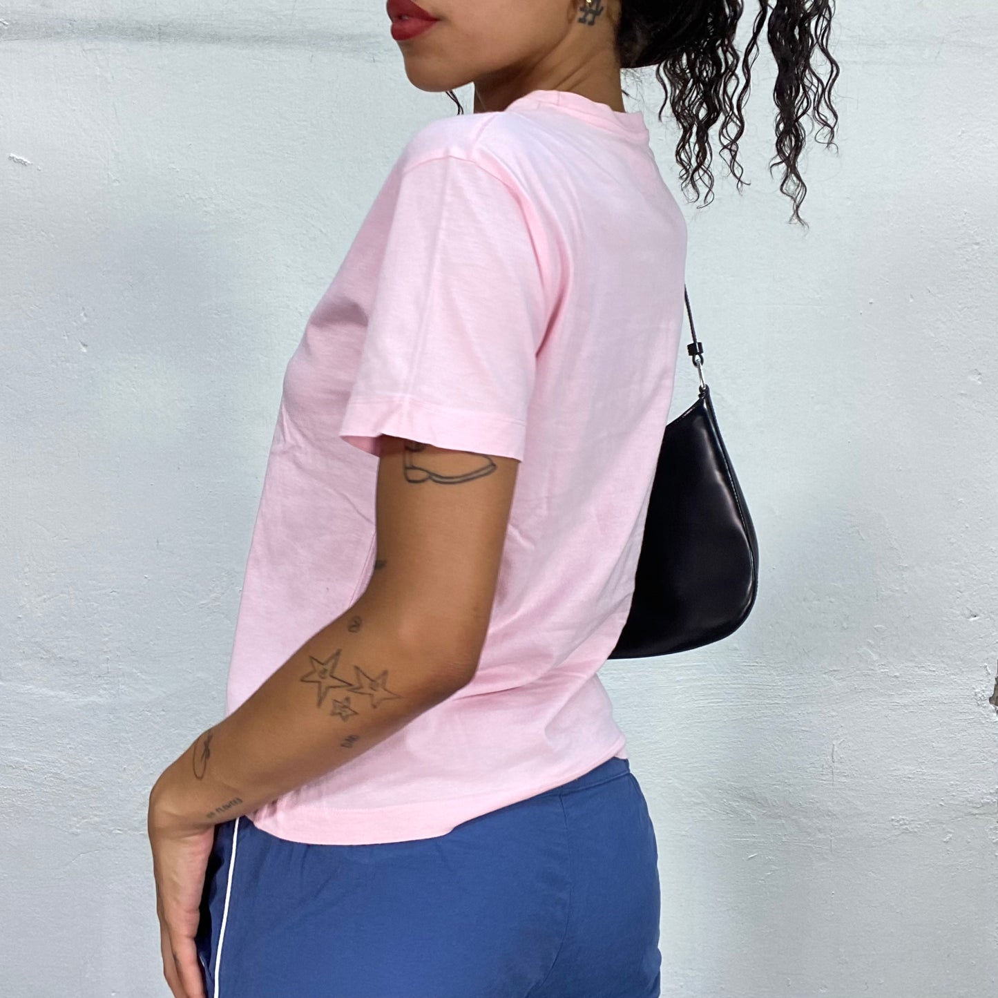 Vintage 90's Girl-Pop Pink Oversized Tee with Vinyl Print (L/XL)