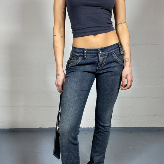 Vintage 2000's Miss Sixty Clubwear Black Low Waist Denim Pants with Skinny Cut (S)