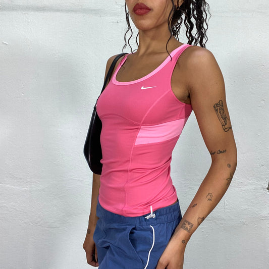 Vintage 90's Nike Sporty Pink Top with Structured Fit (XS)