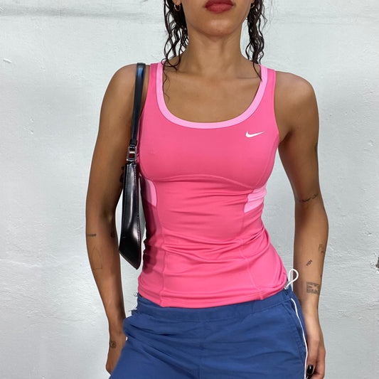 Vintage 90's Nike Sporty Pink Top with Structured Fit (XS)