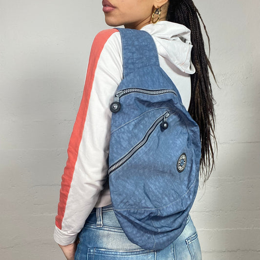 Vintage 2000's Kipling Downtown Girl Blue Messenger Crossbody Maxi Bag