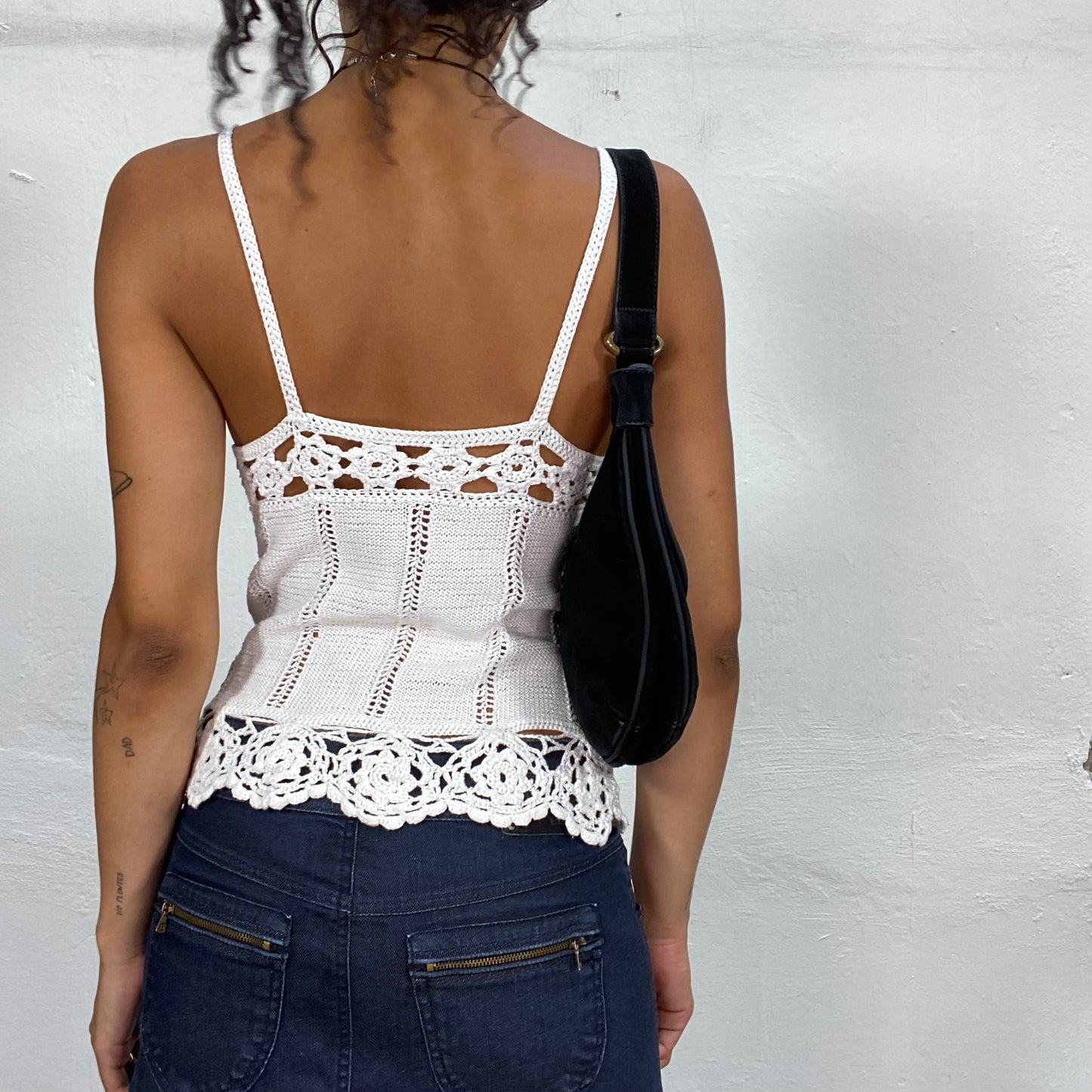 Vintage 2000's Summer White Crochet Top (S)