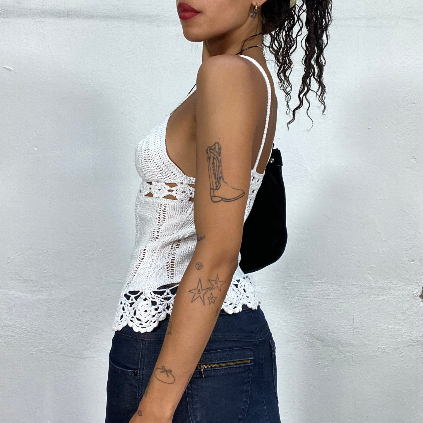 Vintage 2000's Summer White Crochet Top (S)