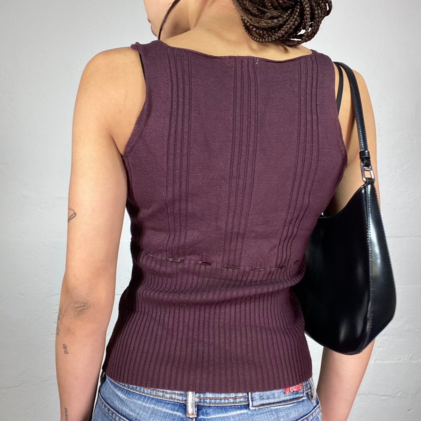 Vintage 90's Vamp Goth Garnet Knitted Top (S)