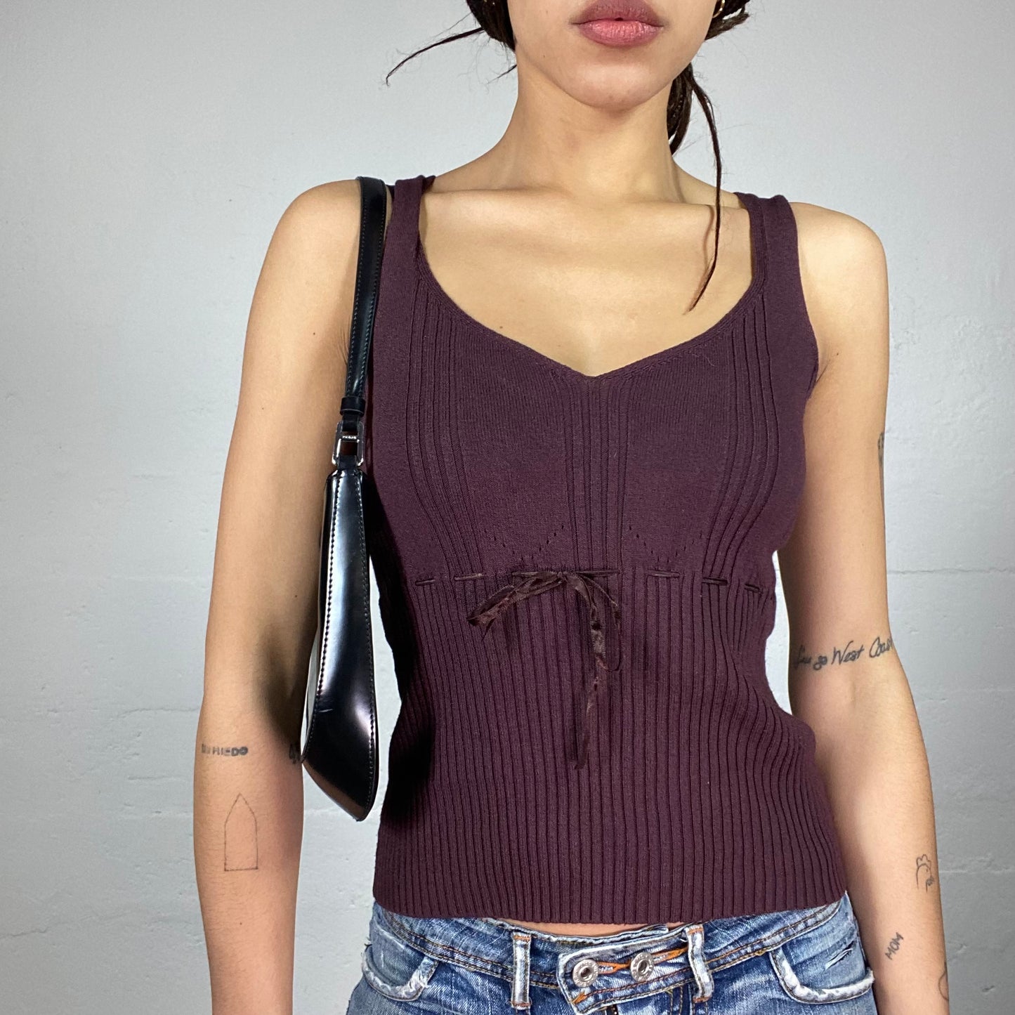 Vintage 90's Vamp Goth Garnet Knitted Top (S)