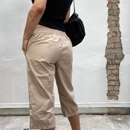 Vintage 2000's Streetstyle Beige Cargo Capri Pants (S/M)