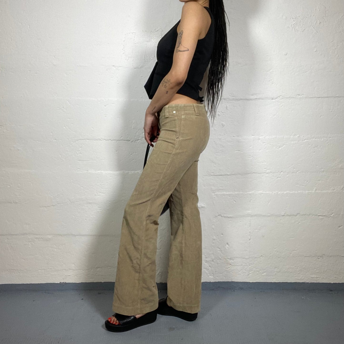 Vintage 90's Sisley The Nanny Came Low Waist Pants with Flared Cut (S)