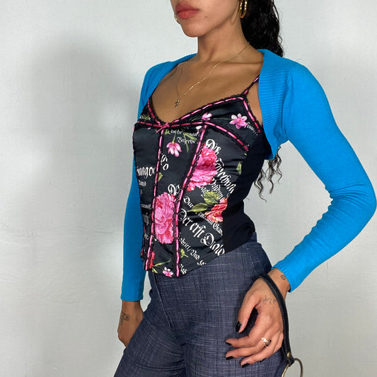 Vintage 2000's Ballet Core Blue Knit Bolero (XS/S)