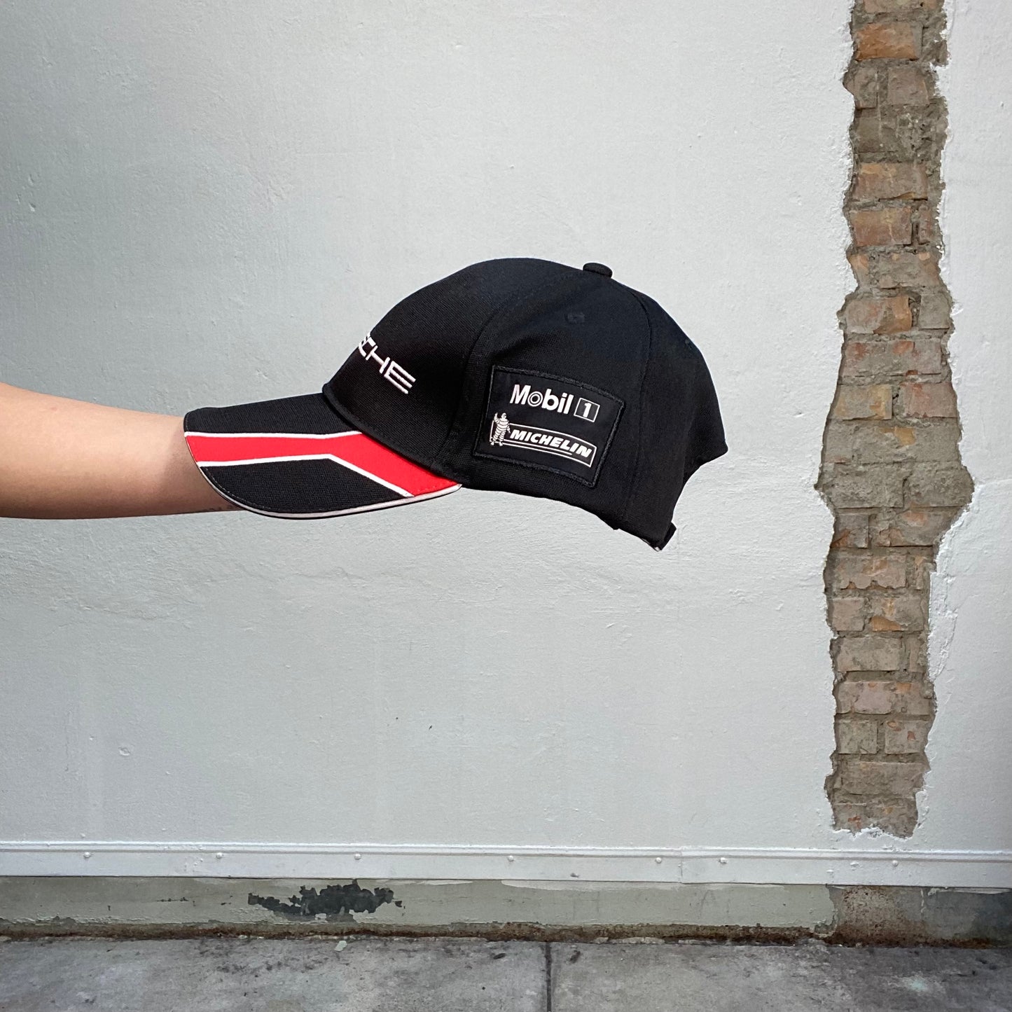 Vintage 2000's Racer Porsche Black and Red Cap