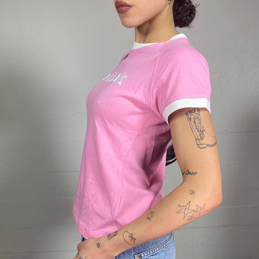 Vintage 2000's Reebok Sporty Pink Top with Brand Print (S/M)