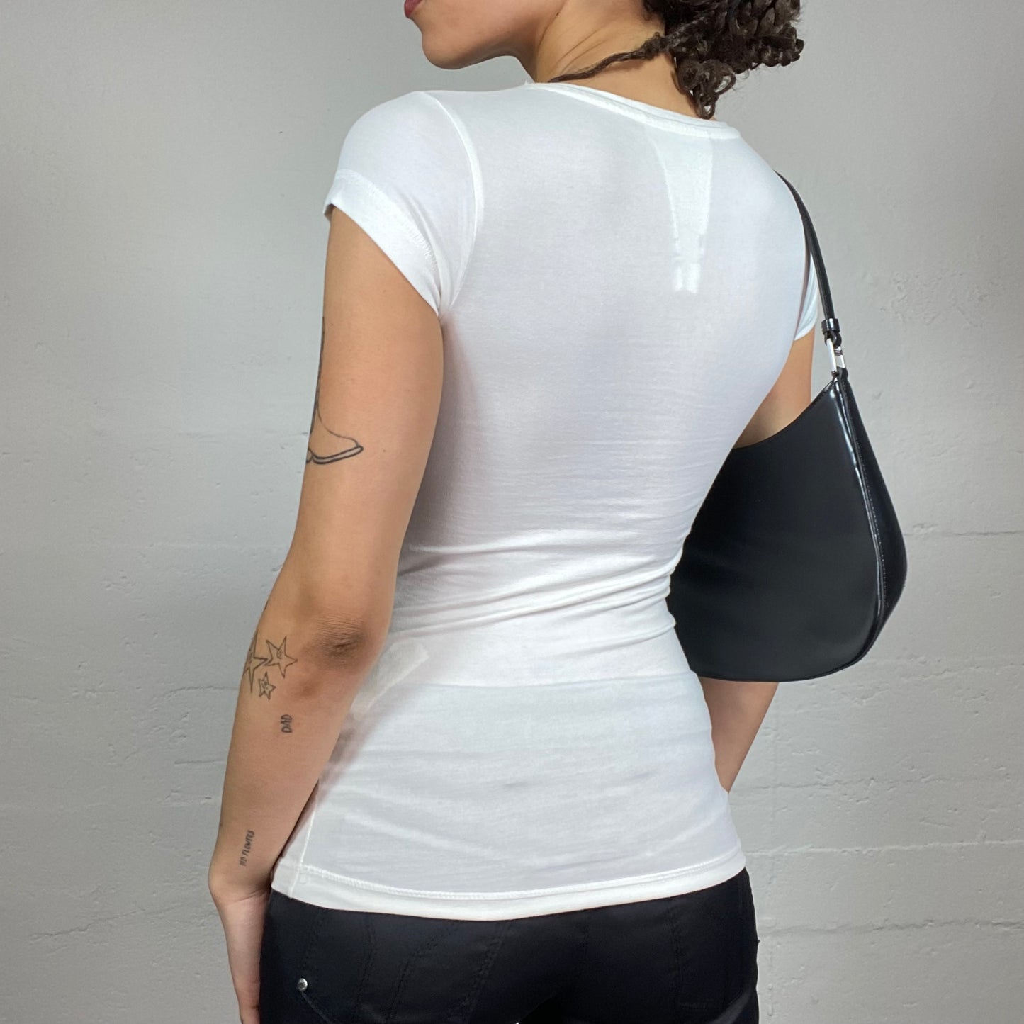 Vintage 2000's Sleaze White Top with Black Betty Boop Print (XS)