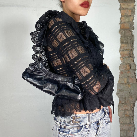 Vintage 2000's Downtown Girl Black Mini Baguette Shoulder Bag