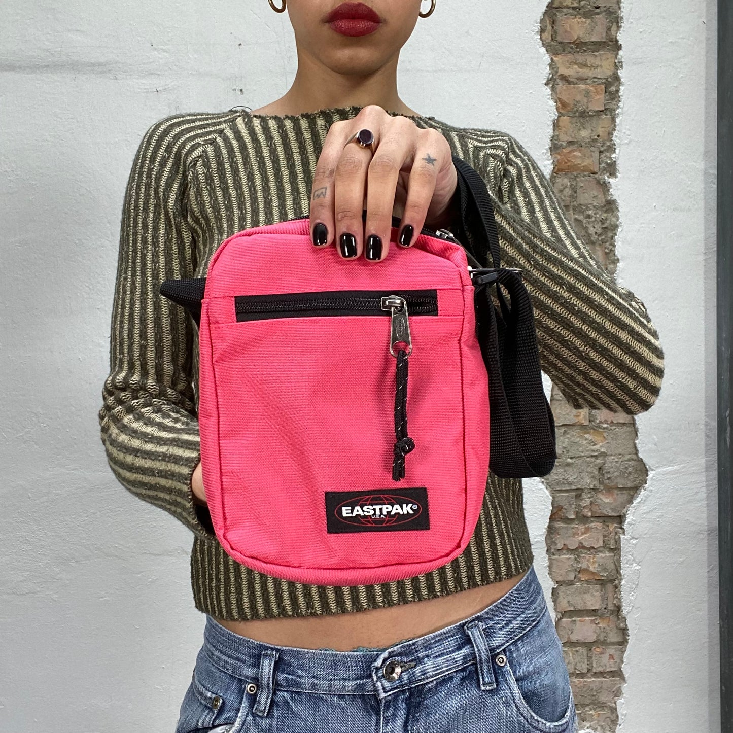 Vintage 90's Eastpak Bubble Gum Pink Small Crossbody Bag