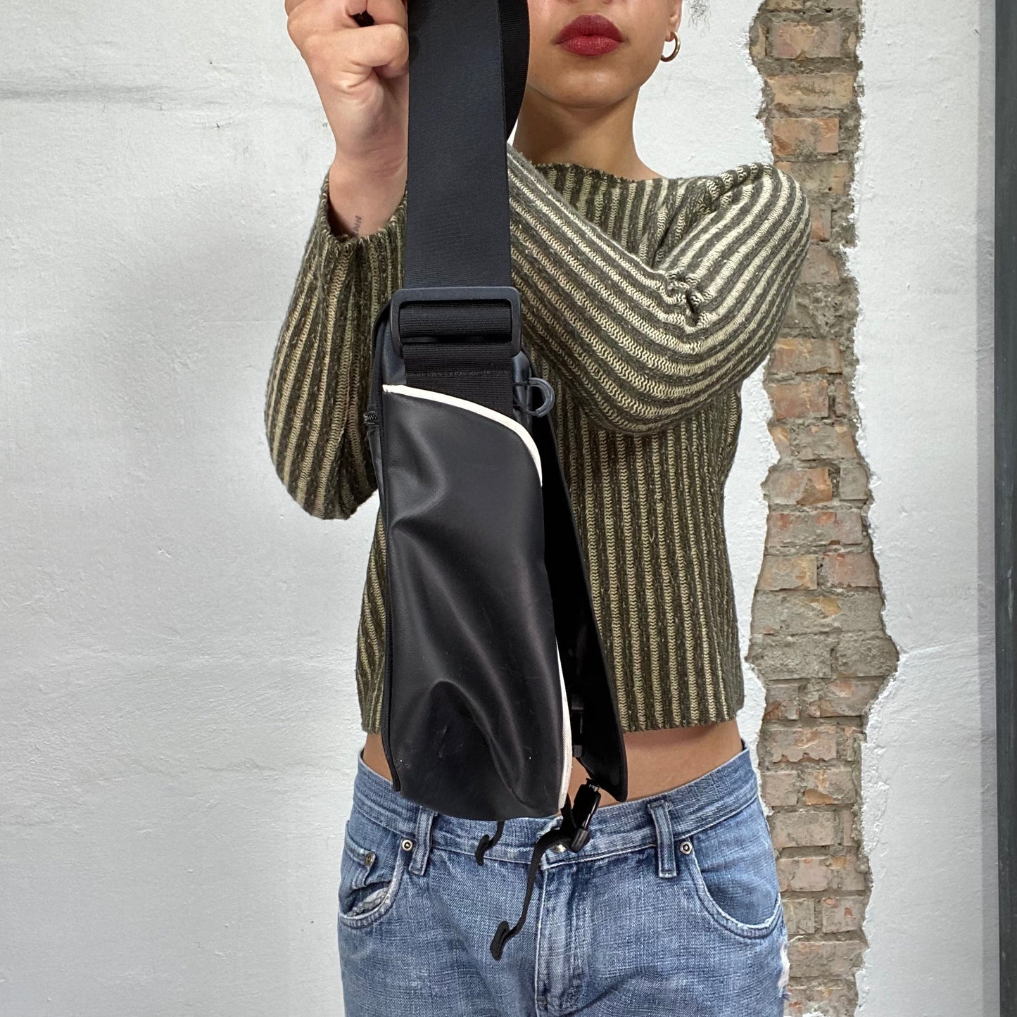 Vintage 90's Streetstyle Black and White Crossbody Bag