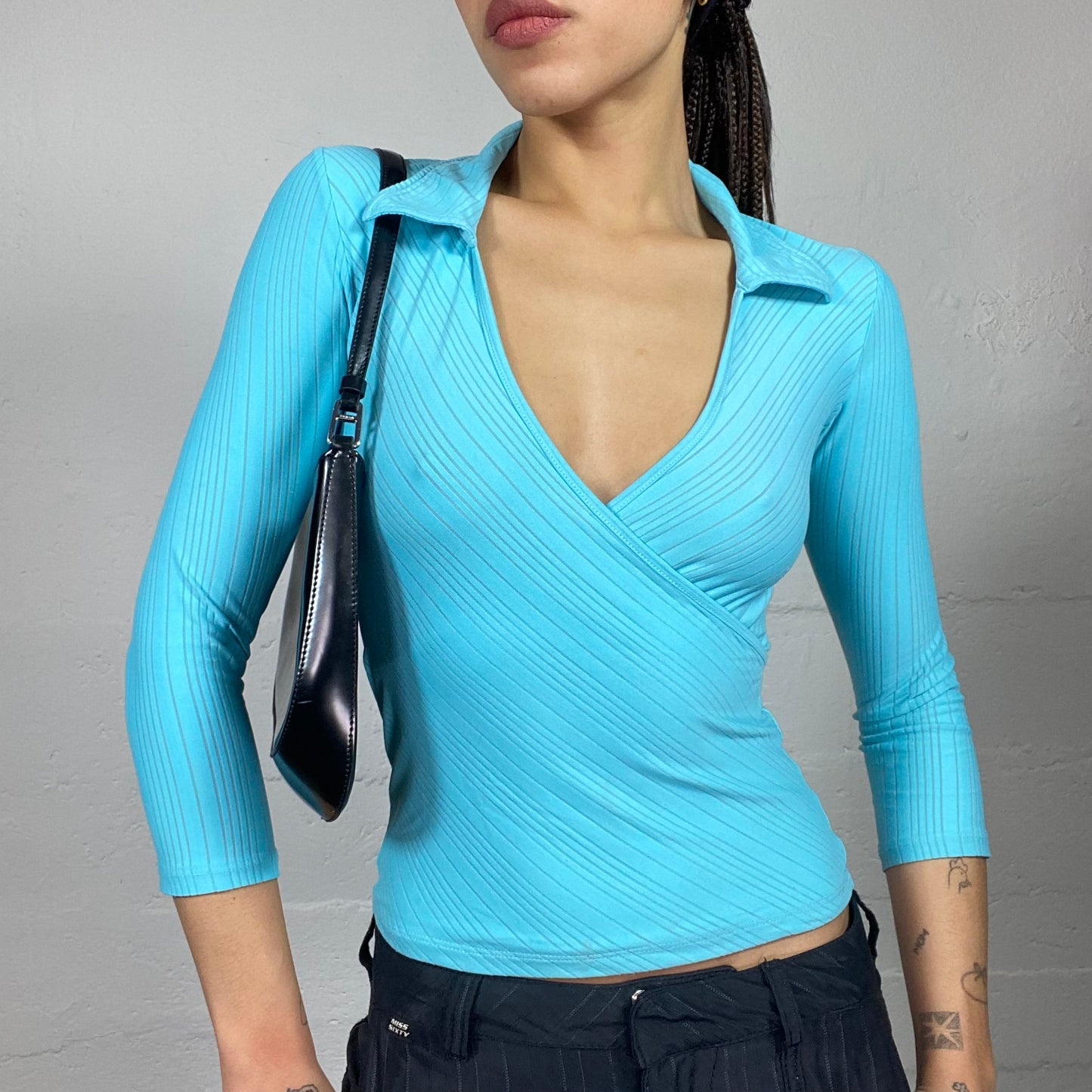 Vintage 2000's Totally Spies Aqua Blue Longsleeve Wrapped Top (S)
