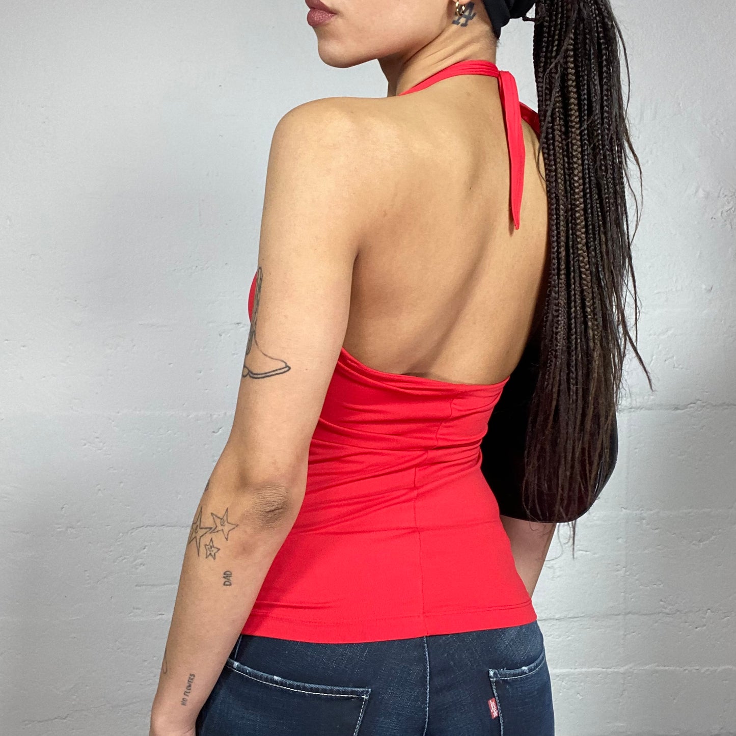 Vintage 2000's Downtown Girl Red Neckholder Top (S)