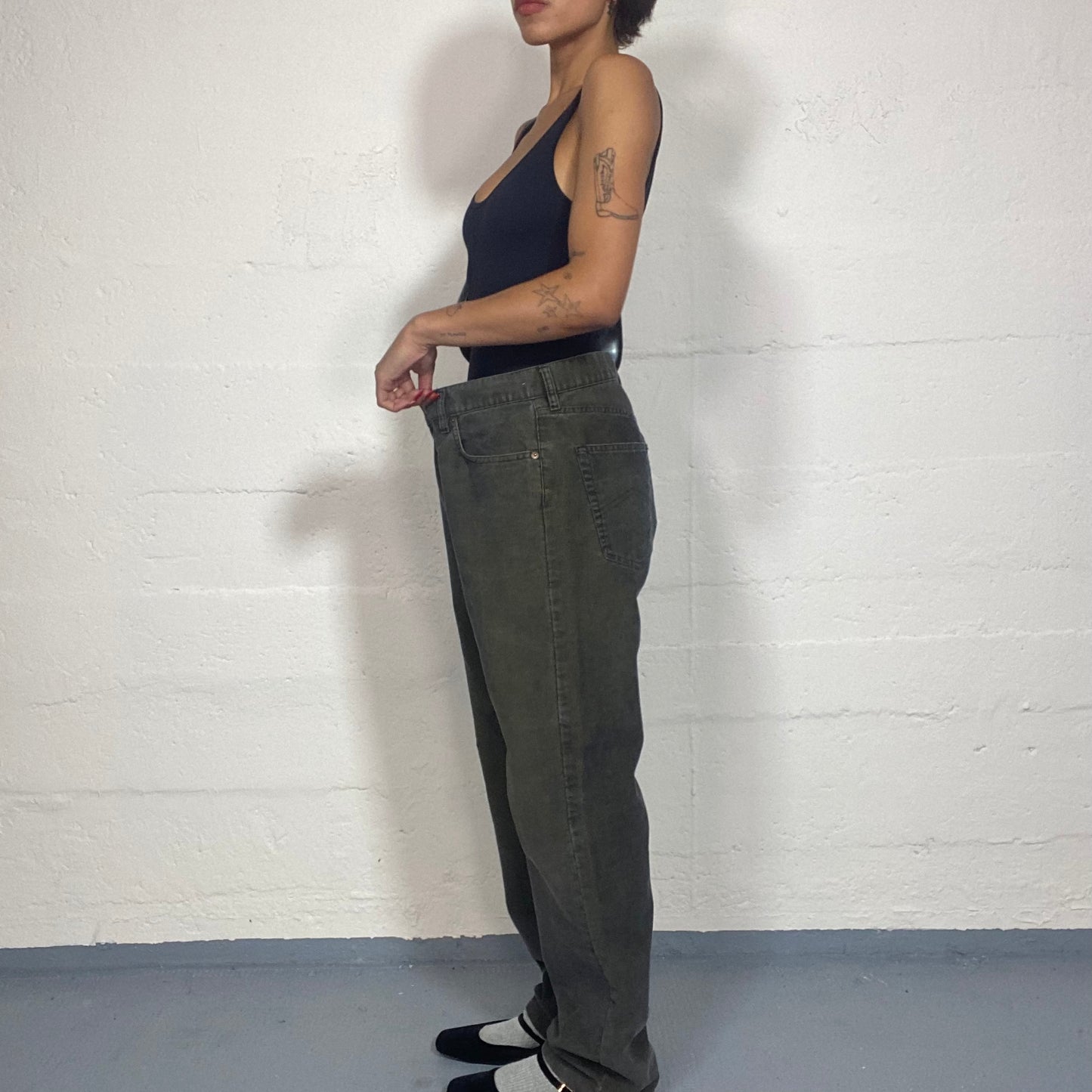 Vintage 90's Khaki Workwear Washed Out Acid Pants (M/L)