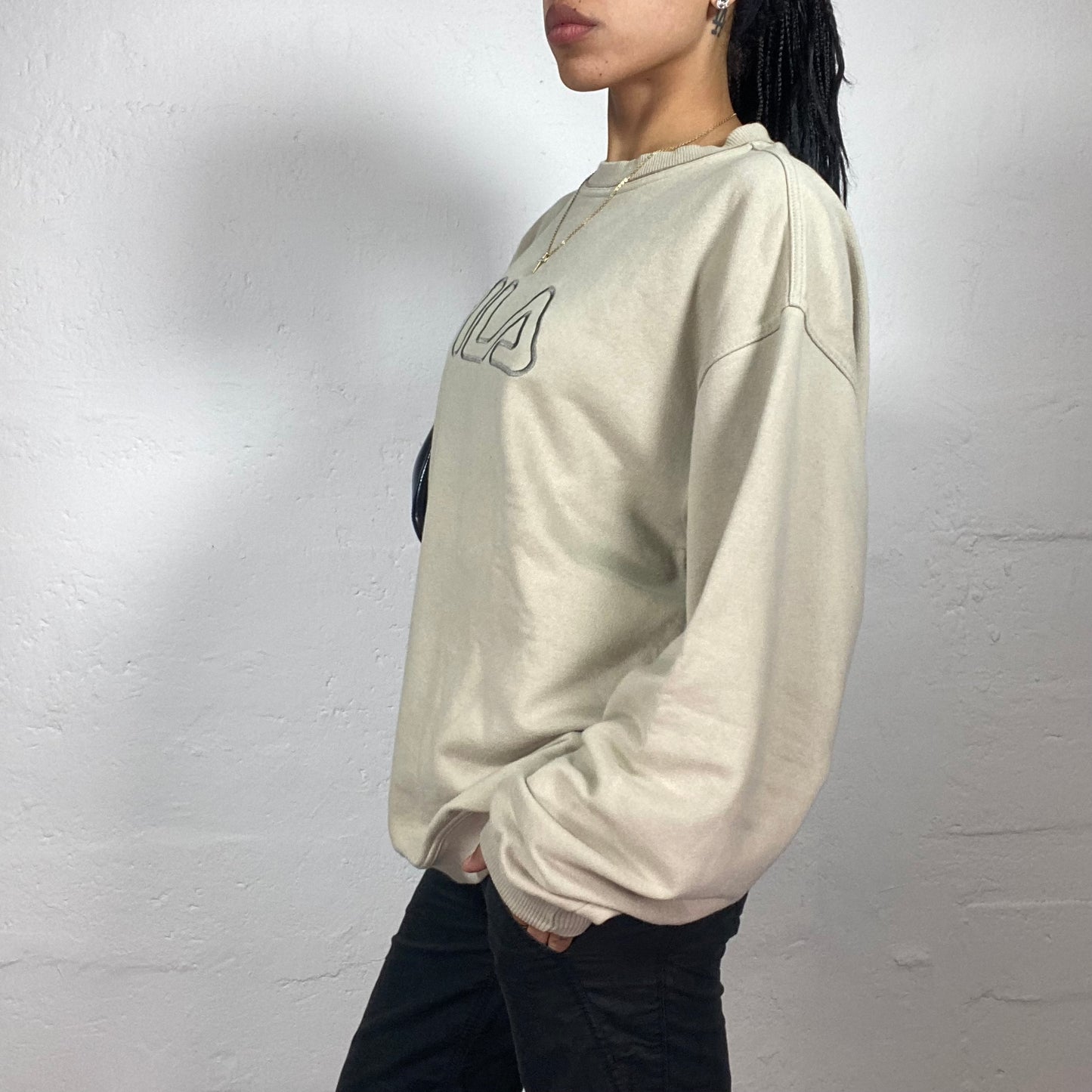 Vintage 90's Skater Girl Archive Fila Sweater with Logo Emboidery (L)